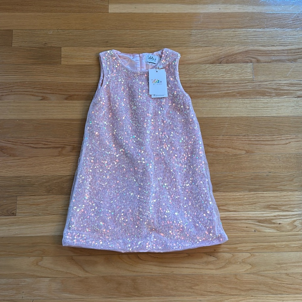 Lola + The Boys Pink Sequin Kids Formal Dress